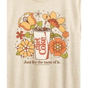 Diet Coke - Diet Coke Retro Flowers - Ladies Short Sleeve Graphic T-Shirt