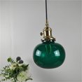 thumbnail image 3 of Hanging Pendant Light Plug In Japanese Style Glass Dining Room Glass Green Swag Lamp Hanging Lamp Plug In, 3 of 4