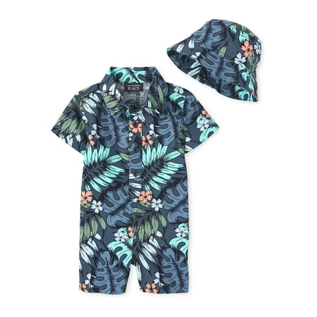 

The Children s Place Baby Boy Woven Romper Sizes Newborn-18 Months