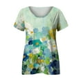 thumbnail image 3 of PENGXIANG Femmes Imprimé Été Manches Courtes O Tee-Shirt Tops, 3 of 4