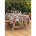 thumbnail image 2 of Outdoor Tablecloth with Umbrella Hole and Zipper, Pink Spring Floral Rectangle Table Cloth 60x102 Inch Waterproof Tablecloth, Vintage Summer Botanical Picnic Table Cover for Patio Camping, 2 of 7