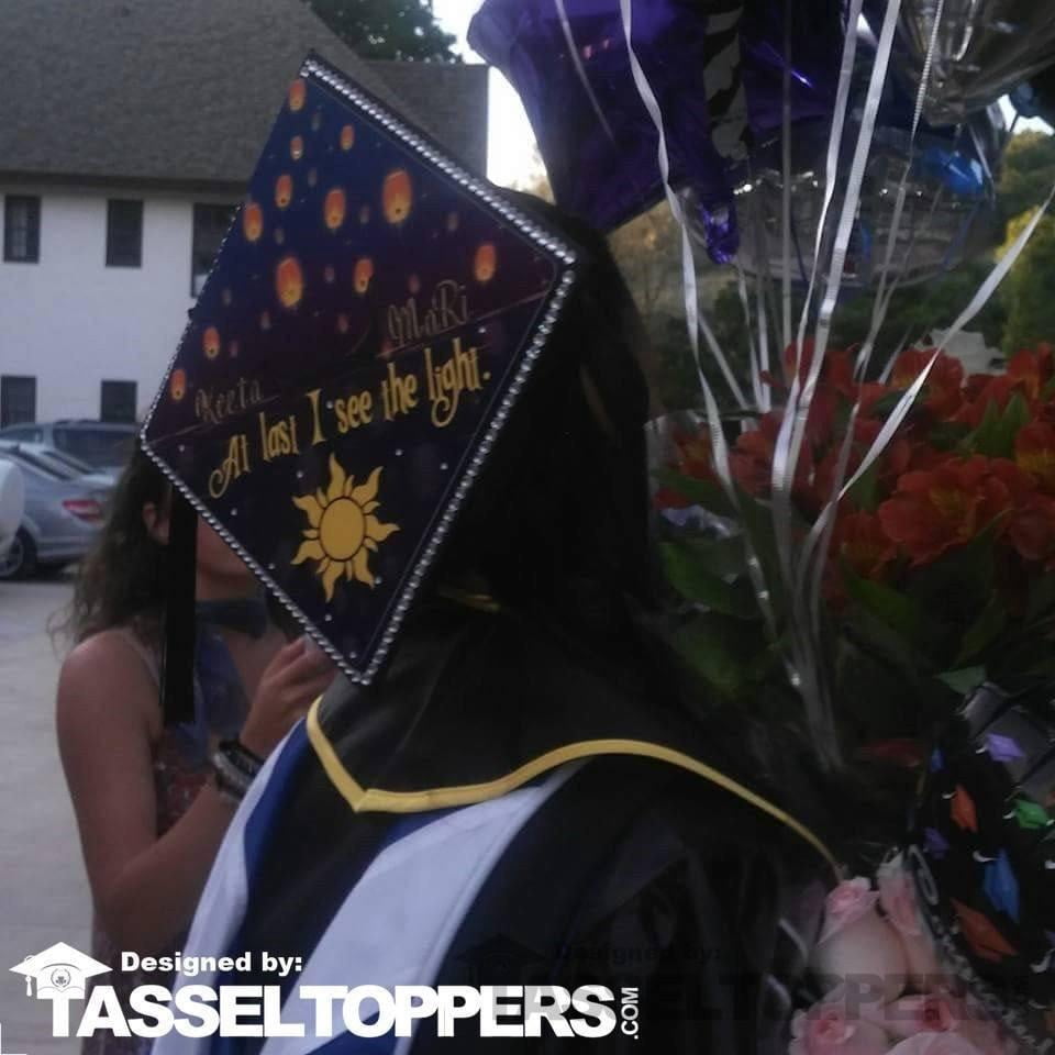At Last I See The Light - Tangled Grad Cap Tassel Topper
