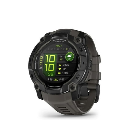 Garmin - Instinct  3 GPS Smartwatch 50 mm AMOLED - Black with Charcoal Band - (2025)