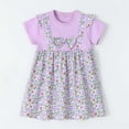 thumbnail image 4 of Mifsaly Little Girl Dresses Crewneck Flutter Sleeve Summer Dress Floral Print Patchwork Flowy Everyday Wear Sweet Sundress, 4 of 8