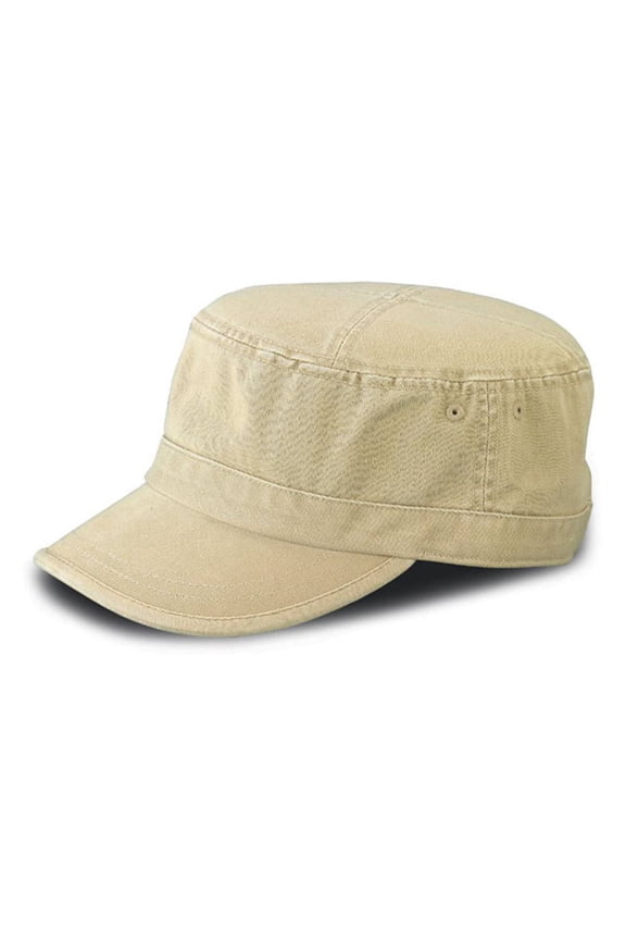 CAMO TWILL WASHED ARMY CAP - Khaki