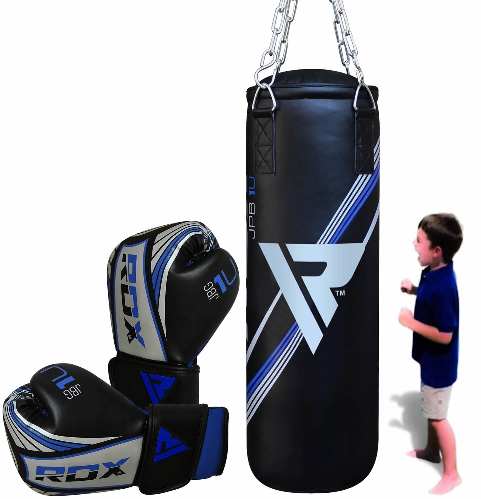 RDX New X1U 2Ft Kids Punch Bag Maya Hide Leather Filled MMA Boxing Punching 