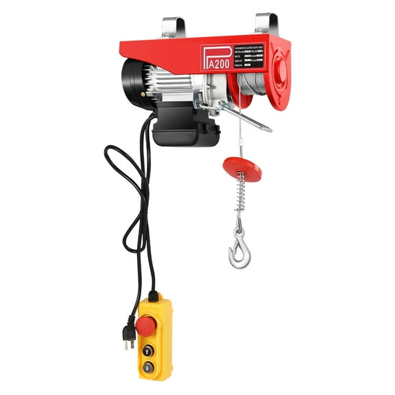 Red PA200 Electric Hoist Winch Hoist Crane Lift Wired Remote Control 440lbs