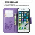 thumbnail image 2 of iPhone 8 Wallet Case, iPhone 7 Case, Dteck Embossed Butterfly Flip PU Leather Stand Card Slots Case Cover with Hand Strap For iPhone 8/ iPhone 7, Purple, 2 of 5