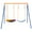 Multicolor, variant on Deluxe Backyard Swing Set with Saucer & Belt Swing on Durable A-Frame Metal Structure