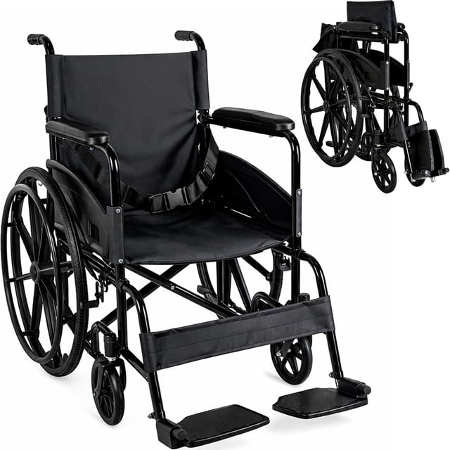 Silla De Ruedas Todo Terreno 24 Pulgadas Plegable Acero Lujo Nanofort