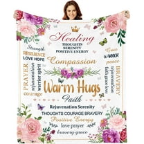 Inspirational Gifts for Women, Warm Hugs Healing Blanket, Get Well Gifts for Women After Surgery, Breast Cancer Gifts for Woman, Thinking of You Gifts for Women Soft Throw Blanket 60"x50"