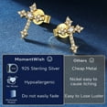 thumbnail image 5 of MomentWish Cross Earrings for Men Women 14K Gold Plated, D Color VVS1 Simulated Diamond Stud Earrings Christmas Jewelry Gift, 5 of 8