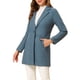 thumbnail image 4 of Abrigo largo clásico de mujer con solapa muesca y mangas largas XS gris azul, 4 of 7