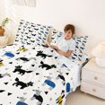 thumbnail image 3 of Homewish Cartoon Pet Dog Bed Sheets,Kawaii Animal Full Size Sheets,White,4-Piece,1 Flat Sheet, 1 Fitted Sheet and 2 Pillowcases, 3 of 6