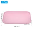 thumbnail image 2 of Uxcell Bandeja de plástico para servir comida rápida, 12,2" x 8,9" Bandeja reutilizable para servir cafetería, paquete de 3, color rosa, 2 of 6