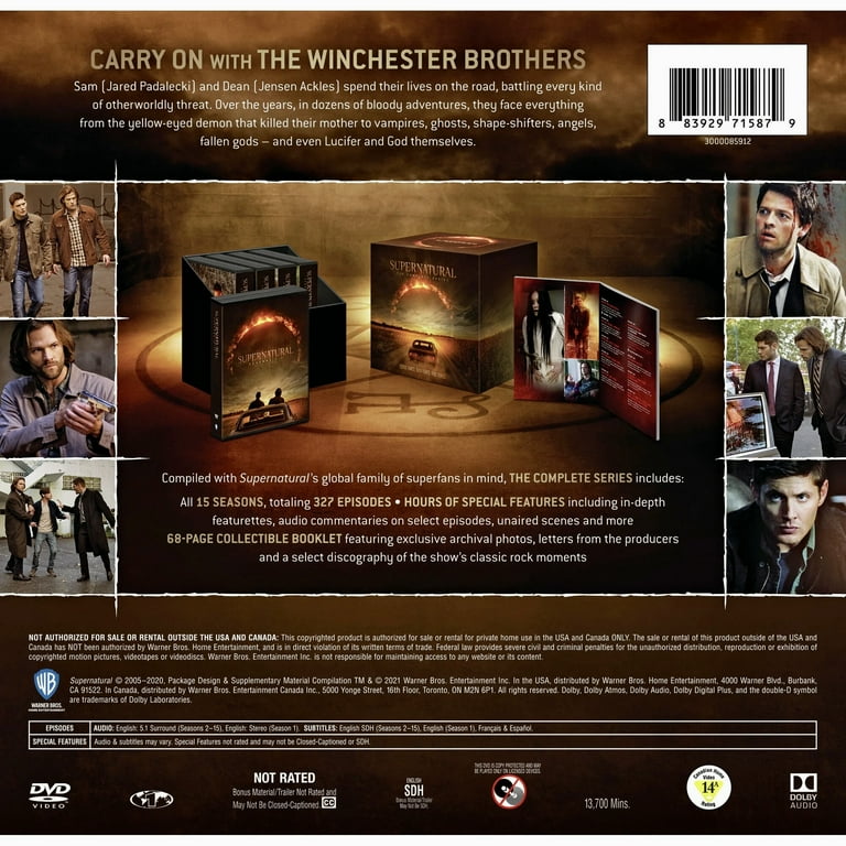 Supernatural : The Complete Series Seasons 1-15 (DVD) - Walmart.com