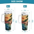 thumbnail image 6 of Yayeee 40oz Stainless Steel Tumbler with Straw and Handle Double-Wall Insulated Travel Water Bottle, Pine Tree at Dawn, 6 of 8