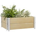 thumbnail image 1 of Outsunny Foldable Wooden Raised Garden Bed w/ Open Bottom Two-Box, 1 of 10