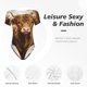 thumbnail image 4 of Fotbe Adorable Calf Butterflies Champagne Body de Mujer con Cuello Redondo y Mangas Cortas, Sin Mangas Ajustado, Suave, Cómodo y Básico-Large, 4 of 7