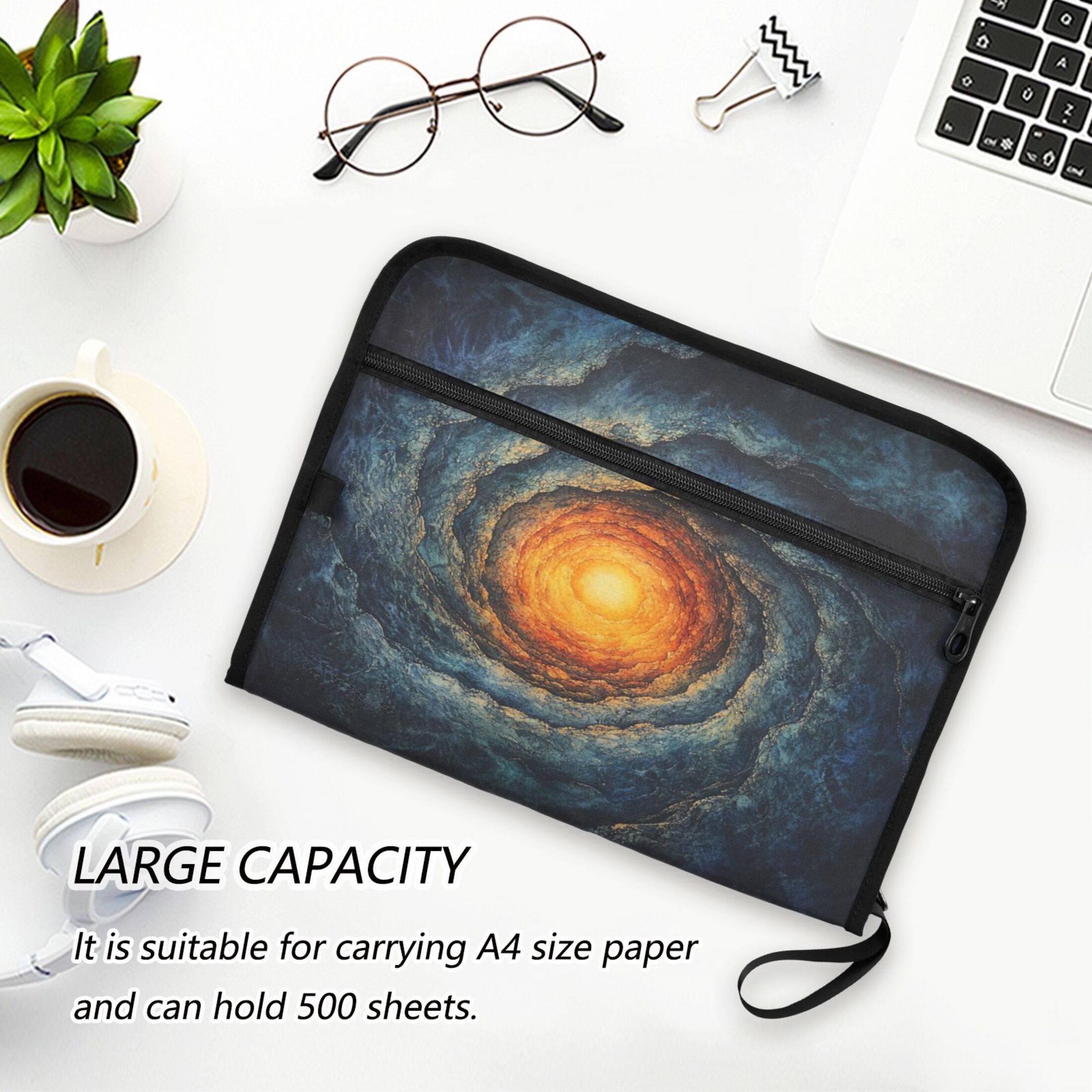 WOBOGO Cosmic Spiral Expanding File Folder Letter Size Accordion Filing Organizer 13 Pocket Separate Organ Pocket