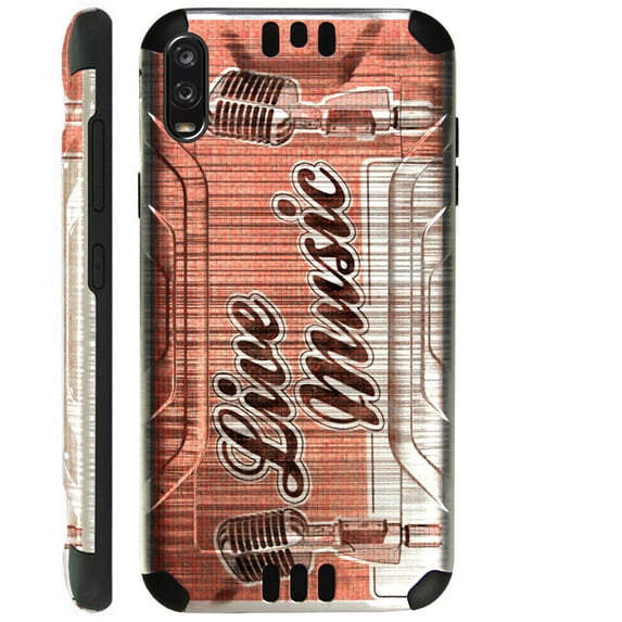 WORLD ACC Silver Guard Phone Case Compatible with TCL A2X Brushed Metal Texture Hybrid Cover (Live Music)