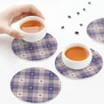 thumbnail image 7 of Gaeub Heart Check Plaid Print 6 Pcs Leather Coasters for Drinks ,Drink Coasters Sets,Drink Table Cup Coasters for Living Room Kitchen Coffee Decor,Round Shape, 7 of 7