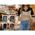 thumbnail image 4 of SIEANE Women's Plus-Size Casual Street Style V-Neck Long Sleeve Fall Matching Ribbed Knit Hooded Top 1X-4X, 4 of 7