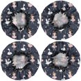 thumbnail image 2 of Shower Caps,Dark Blue Ballerina Princess Pattern Waterproof Shower Cap for Women 4 Pieces,Double Reusable Hair Cover for Shower PEVA Elastic Stretch Hem, 2 of 7