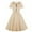 Beige, variant on Bigersell Midi Dresses for Women Short Sleeve Square Neck Retro Solid Color High Waist Belt Button Dress Summer Dresses for Female 2023 Women Skater Dresses, Style 25374, Beige M