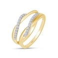 thumbnail image 3 of AFFY 0.14CT Moissanite Infinity Wedding Ring Guard Enhancer for Women 14K Yellow Gold over Silver-8.5, 3 of 6