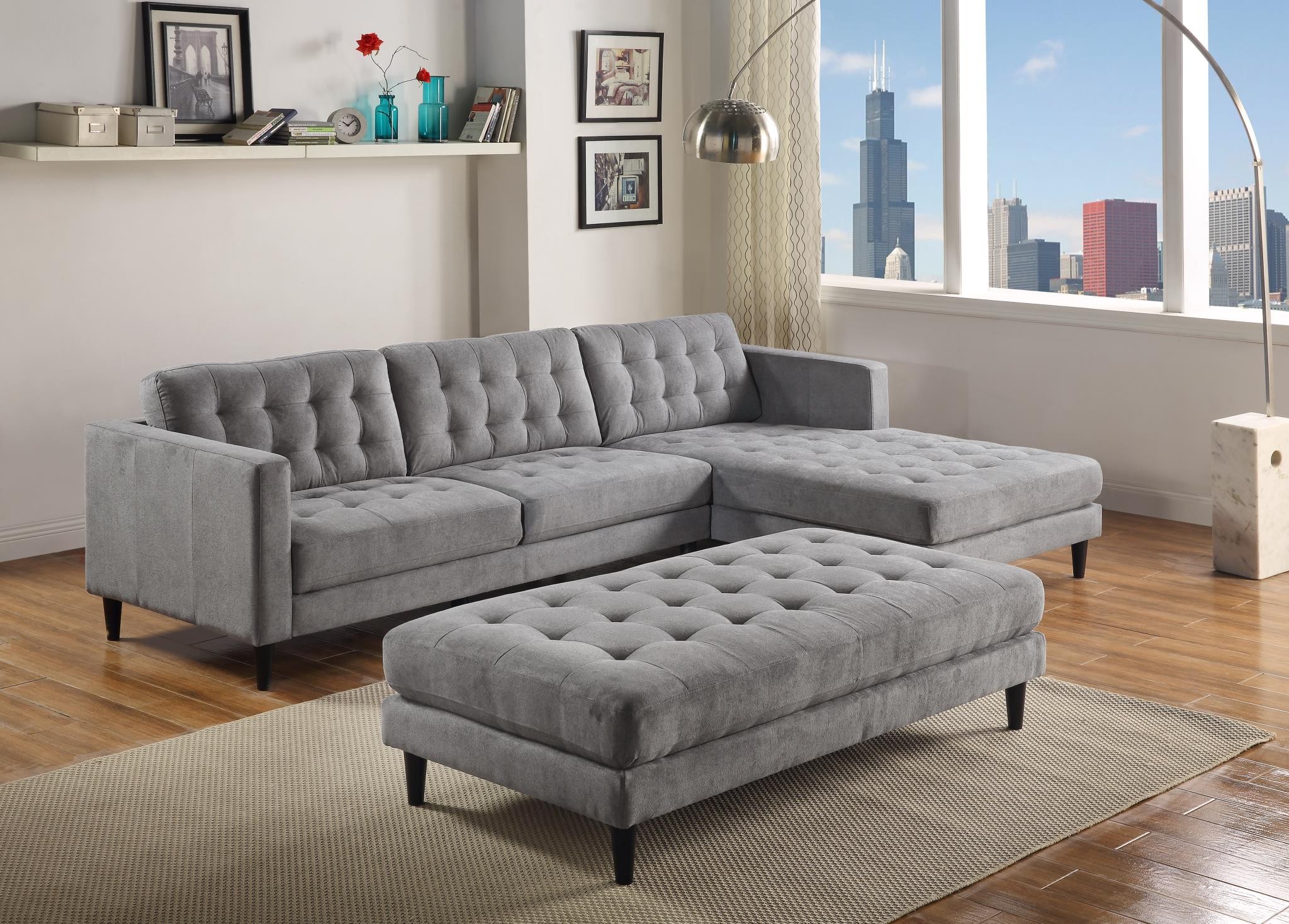 Myco Furniture Liam Sectional in Polyester Walmart