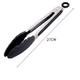 thumbnail image 2 of Pinzas para cocinar alimentos de cocina de acero inoxidable con cabezales de silicona Clip de bloqueo de 2 piezas Ormromra CPB-DE-WX17-1, 2 of 6
