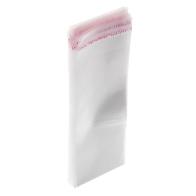 100 Piezas De Bolsas De Celofán Con Cierre Adhesivo Para Panadería, , Jabón, , Caramelos, Bolsas De Polietileno De Postre 7.1 x 2.4 pulgadas Gloria Bolsas planas transparentes que se pueden volver a sellar