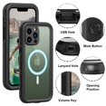 thumbnail image 4 of Magnetic Case for iPhone 13 Pro Max Waterproof Case Support Charging 360 Full Body Cover Built-in Screen Protector (6.7" Black), 4 of 14