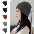 thumbnail image 4 of El gorro de punto de otoño e invierno no es fácil de formar bolitas, sencillo, negro, para hombre, con gran circunferencia de la cabeza, a la moda, gorro frío, gorro cálido de algodón y lana para, 4 of 5
