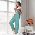 thumbnail image 5 of Disketp Teal Green Glitter Women's Comfy Pajama Pants Casual Drawstring Palazzo Lounge Wide Leg Pants-XX-Large, 5 of 6