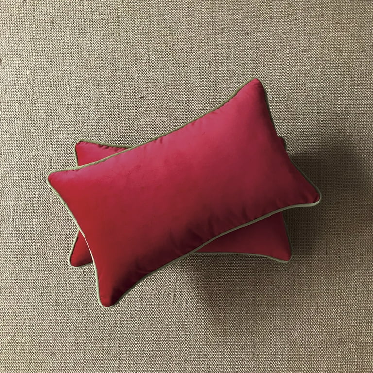 Red velvet lumbar pillow sale