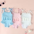 thumbnail image 5 of FASHOFT Baby Girl Swimsuit Bowknot Strap One Piece Cute Bathing Suit for Beach Poor Girls' Swimwear Blue 9-12 Months, 5 of 5