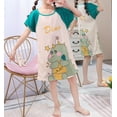 thumbnail image 3 of WIBACKER Toddler Girls Nightgowns 3-12 Years Milk Silk Short Sleeves Nightdress Kids Nightie Dress Sleepwear Pajamas, 3 of 6
