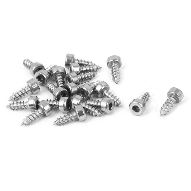 20 piezas de tornillos de cabeza hexagonal de acero inoxidable M2x6mm con autoperforante