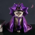 thumbnail image 2 of Nebwoak Pet Halloween Costume for Dogs & Cats - Witch Cape with Hat, Purple Spooky Outfit, Halloween Pet Party Dress Up, Adjustable Fit, 2 of 6