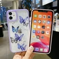 thumbnail image 4 of Compatible with iPhone 13 Butterfly Case, Cute Pretty Butterfly Glitter Shockproof Soft Silicone Clear Girls Women Cover Case Compatible with iPhone 13 -Purple, 4 of 9