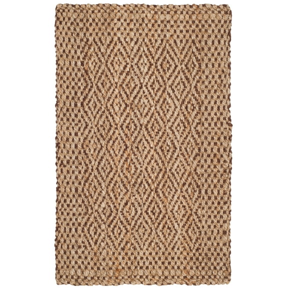 SAFAVIEH Natural Fiber Doreen Geometric Jute Area Rug, Natural/Brown, 2'3" x 4'