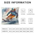 thumbnail image 5 of Shangniulu Snowboarder Man Short Plush Square Throw Pillow Covers Leisure Ski Fun Throw Pillow Covers Zippered for Couch Car Sofa - No Insert, 5 of 5