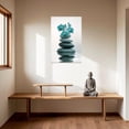 thumbnail image 2 of Zen Wall Art Stones Picture Orchid Canvas Painting Zen Water Prints Spa Bathroom Decor Meditation Yoga Room Office Home Framed, 2 of 5