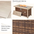 thumbnail image 2 of Homrest 50 inch Fire Pit Table,Aluminum table top,propane,Gray and Brown Half-Round Rattan, 2 of 10