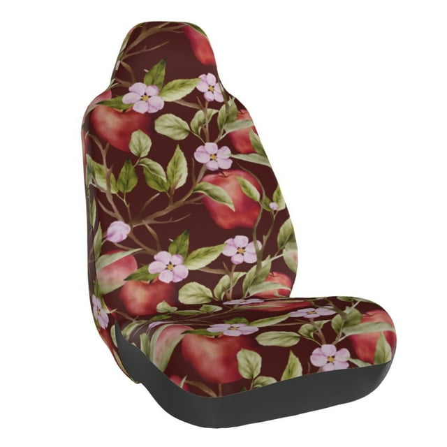 Wukai Leaf And Fruit Full Set Car Seat Covers with Soft Padding Universal Auto Front Seats Protector and Cushion Mat