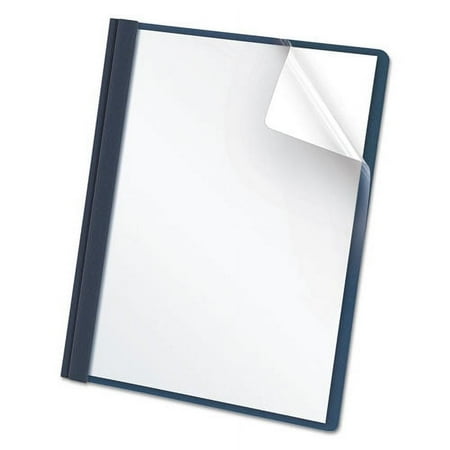 Clear Front Standard Grade Report Cover, Three-Prong Fastener, 0.5" Capacity, 8.5 x 11, Clear/Dark Blue, 25/Box | Bundle of 2 Boxes