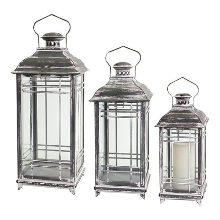 UPC 746427532648 product image for Melrose Decorative Home Room Décor Candle Holder Lanterns  Gray (Set of 3) | upcitemdb.com