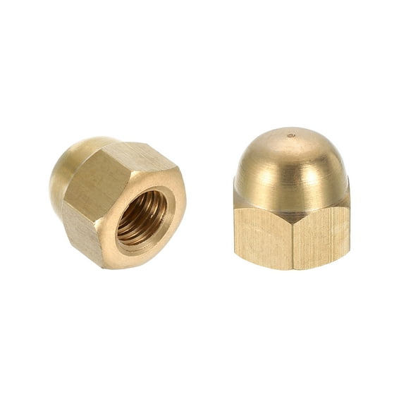 Uxcell Acorn Hex Cap Nuts, M12x1.75mm Brass Dome Head Hex Decorative Cap Nuts for Screws Bolts Industrial Mechanical Electrical Equipment Repair Hardware(Gold Tone, Pack of 2)